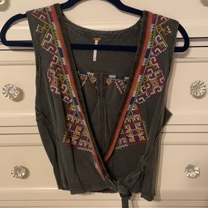 free people tie front top